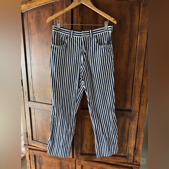 Vintage | John Weitz Navy and White Striped Pants - Picture 1 of 4